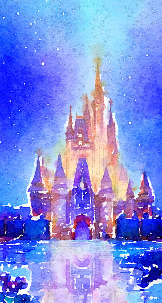 Disney Inspired - Disney Castle Watercolour Print