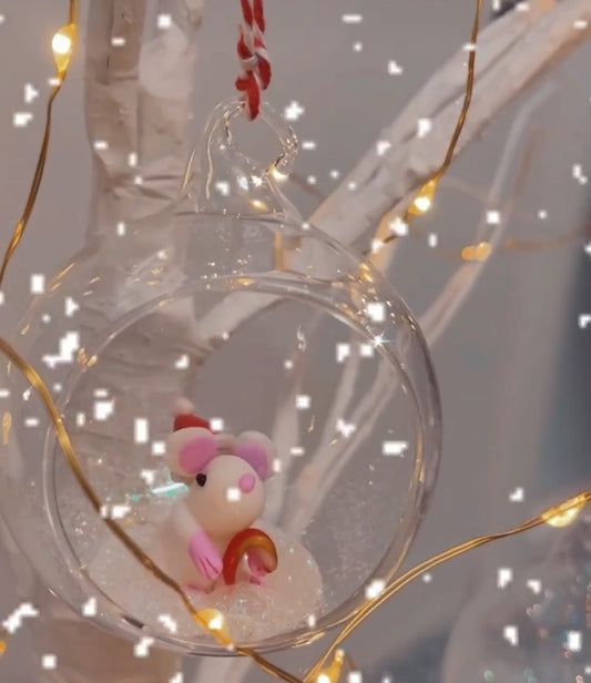 Christmas Glass Bauble - Sugar Mice