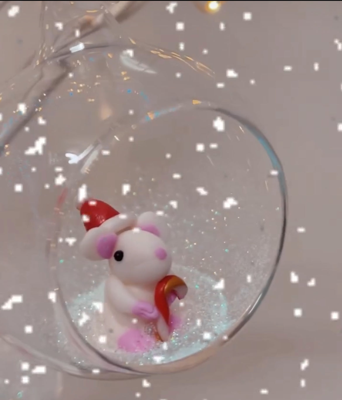 Christmas Glass Bauble - Sugar Mice